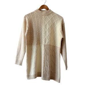 Dolores Mixed Knit Pattern Lambswool Blend Sweater
